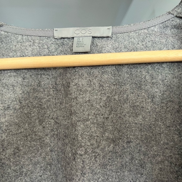 COS Grey Wool Plunging Neck Sweater Jacket - Picture 6 of 7